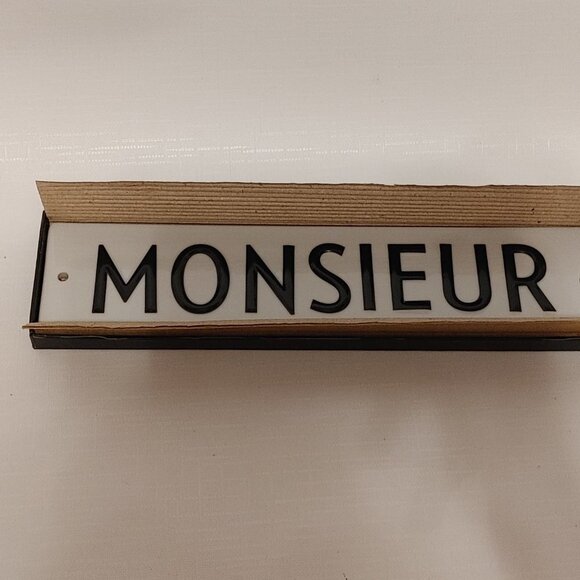 ROSANNA Word Play Monsieur Porcelain Wall Sign BNWT Barber Shop Man Cave French - Picture 3 of 7
